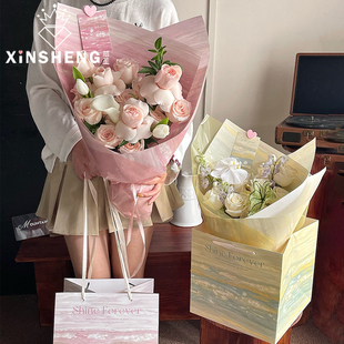 芯苼 纸花店鲜花束手工DIY高颜值包花纸资材 原创浪漫威尼斯·包装