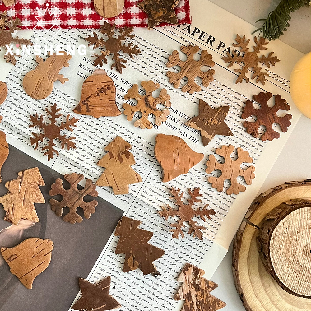 芯苼圣诞节树皮装饰天然手作