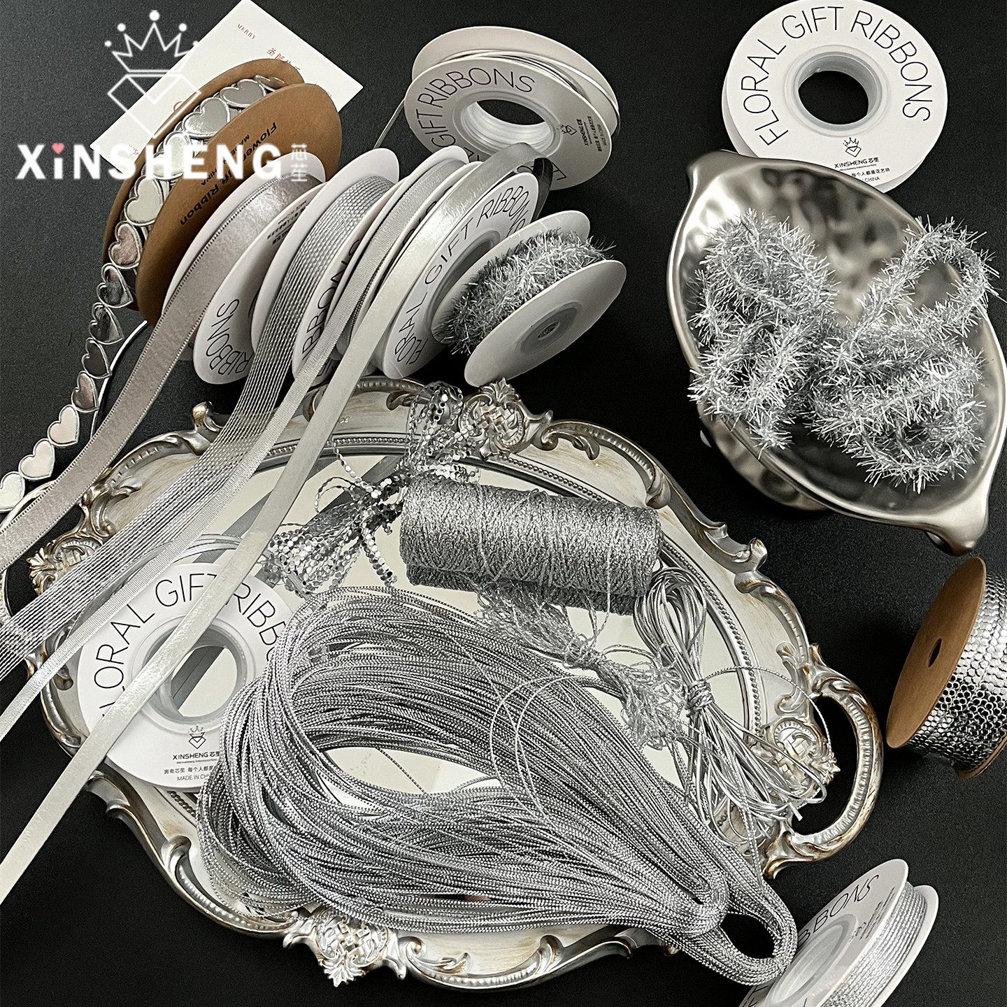 芯苼【花艺师专用银色丝带组合】