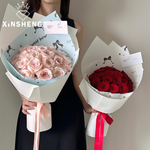 芯苼 纸花店玫瑰鲜花束DIY浪漫包花纸花艺资材 原创漫漫恋语·包装