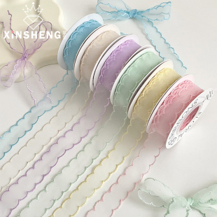 芯苼 绑带 莉莉丝·纯色丝带花店精致蕾丝花边鲜花花束手工DIY包装