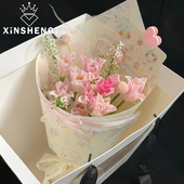 芯苼 纸鲜花花束包花纸材料手工diy礼物花艺资材 原创奶油小羊包装