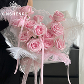 芯苼 彩色羽毛系列配饰鲜花花束搭配手工花艺diy礼物包装 饰品材料