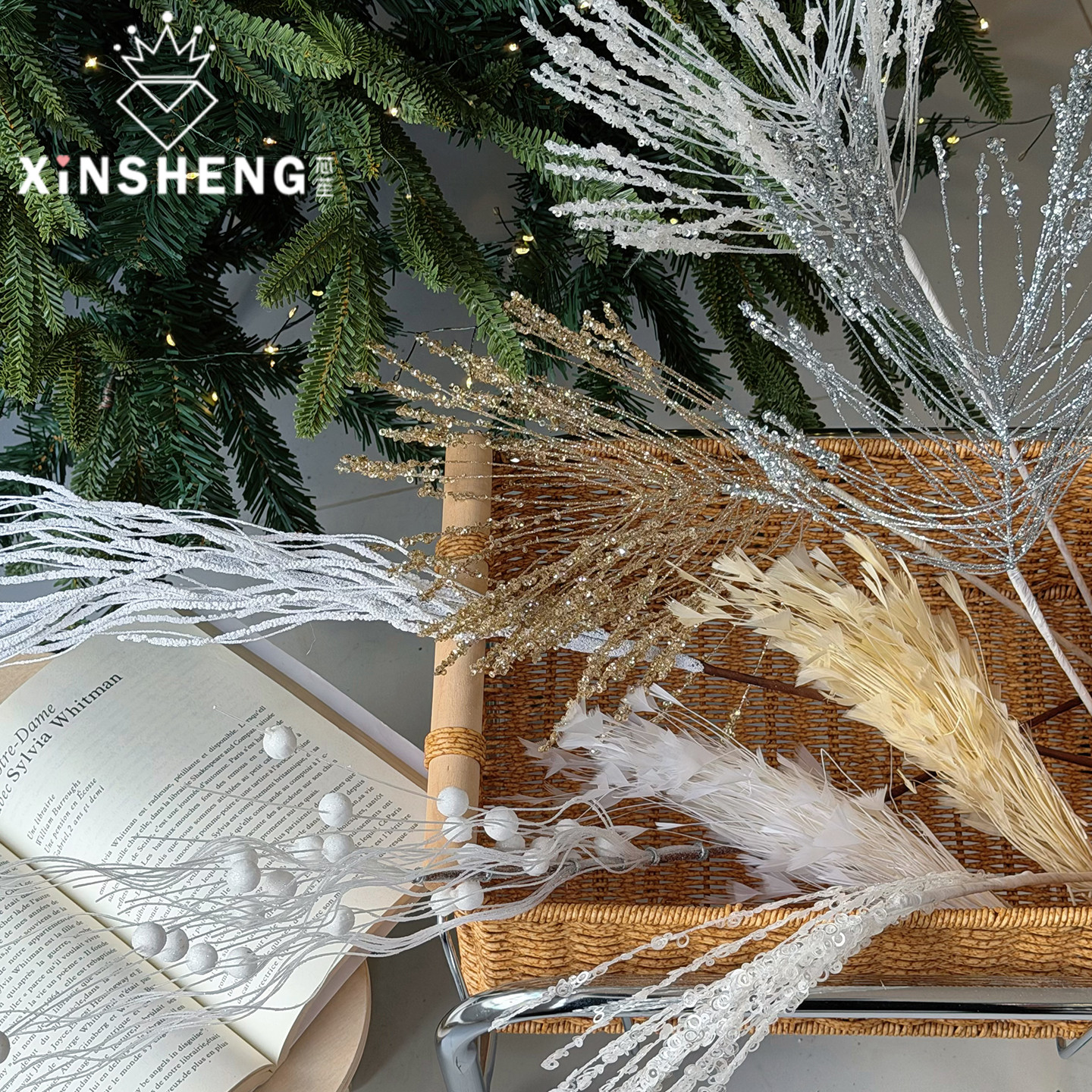 芯苼【插枝烟花鲜花束包装搭配】