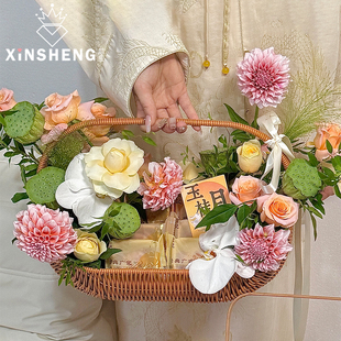 芯苼 花艺资材 藤塑花篮花店鲜花束水果手工DIY插花篮节日礼物包装
