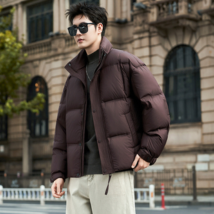 90绒男士羽绒服冬季2026新款潮流时尚短款立领加厚外套男冬装袄子