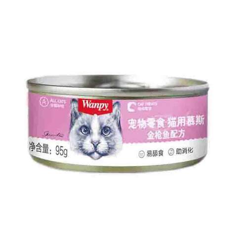 顽皮(Wanpy)慕斯猫罐头湿粮95g*12罐金枪鱼牛肉鸡肉幼猫零食罐头