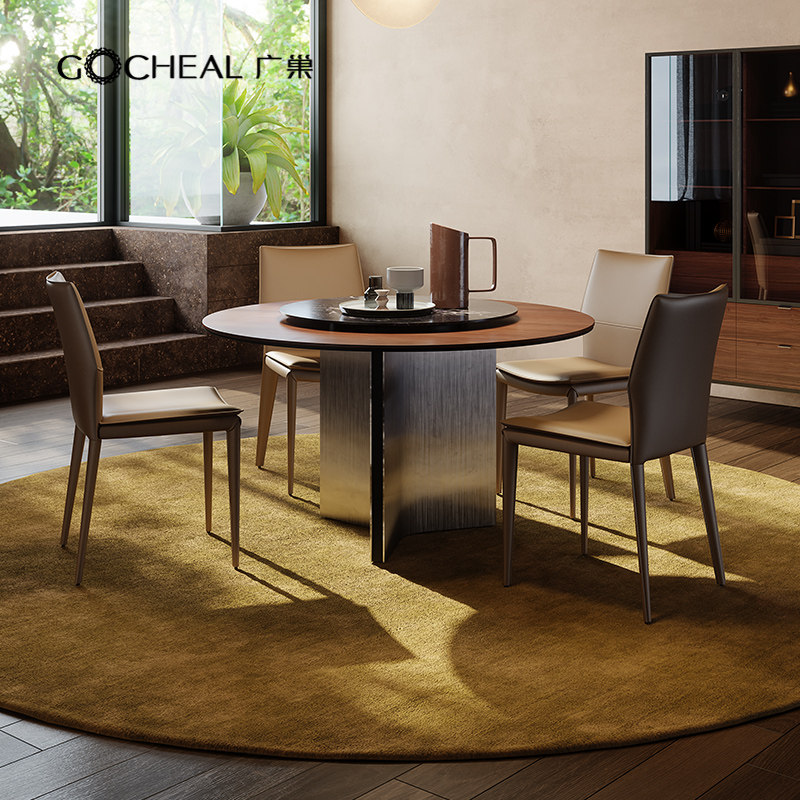 广巢布鲁克圆餐桌意式极简