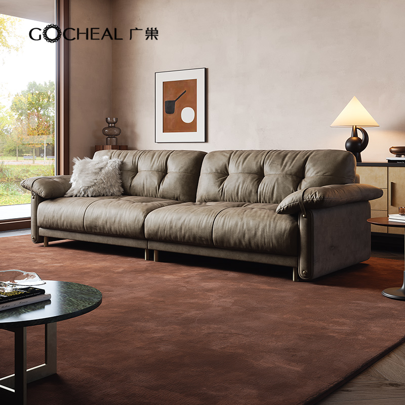 意式极简云朵沙发客厅直排