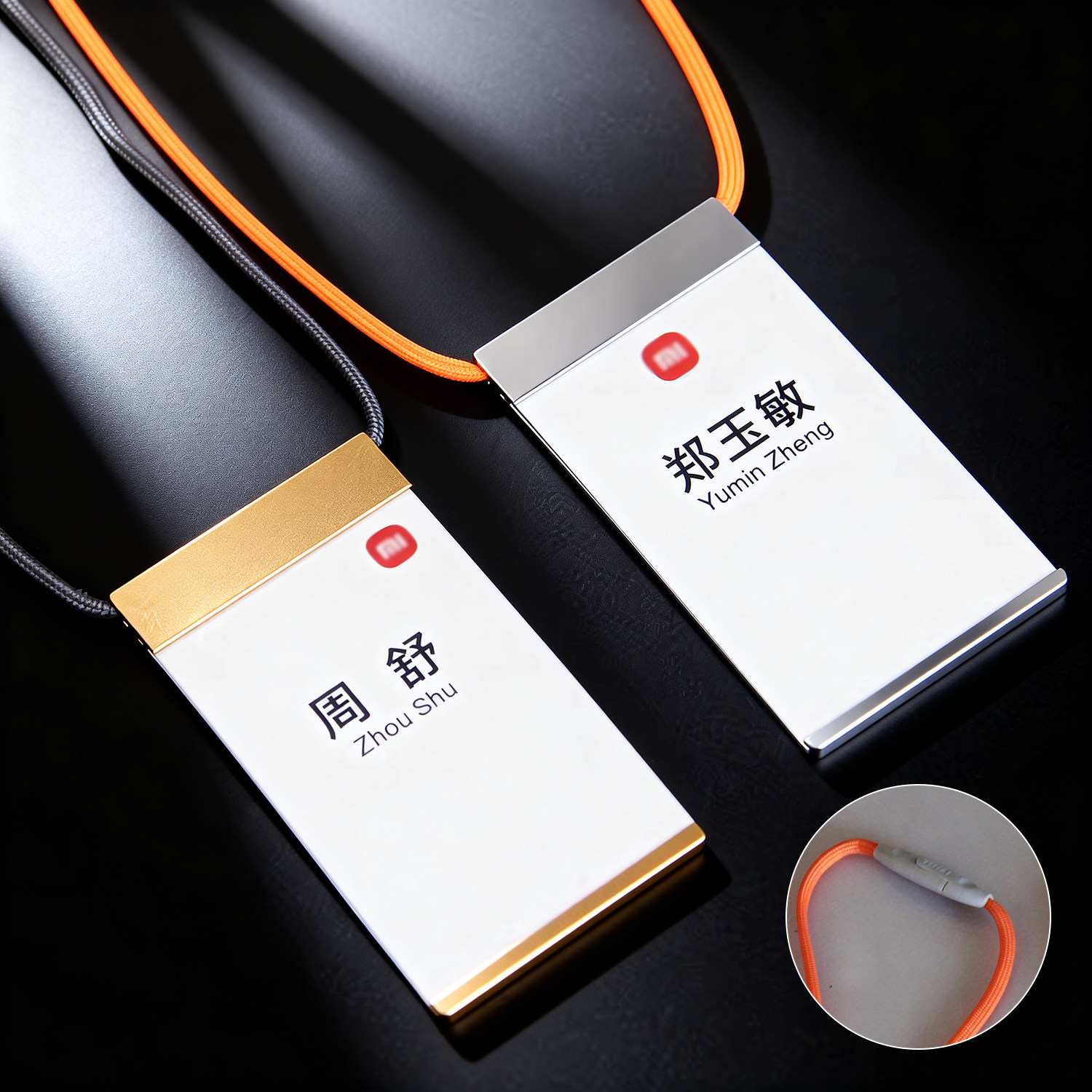 汽车店员工牌金属卡套铝合金工作证胸卡套IT手机销售佩戴胸牌商场简约证卡