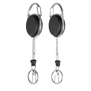 创意带刻度量尺子回弹伸缩钥匙环防丢防盗链防丢钥匙扣易拉扣多功能门禁公交卡防丢易拉扣