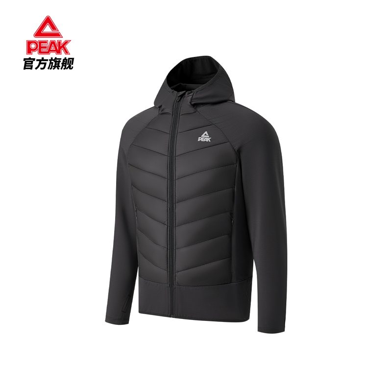 PEAK匹克男士连帽薄棉轻羽绒服