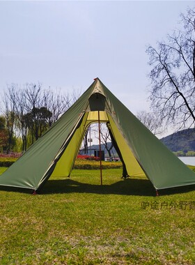 MCETO专利听雪400八边形5/6人款户外野露营烟囱柴火炉金字塔帐篷