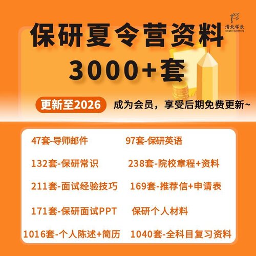 2026保研夏令营资料推荐信申请表导师邮件学校章程个人简历模板
