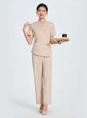 婕茜秋冬高端美容师工作服套装