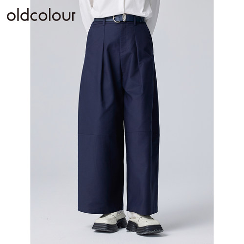 oldcolour欧珂春秋季新款简约通勤宽松显瘦高腰阔腿纯色长裤女