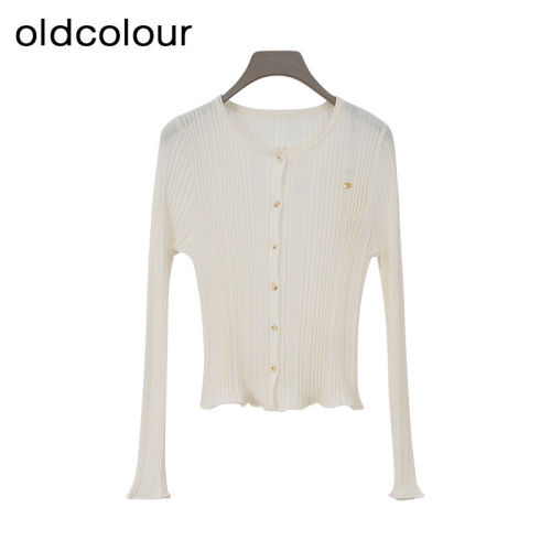 oldcolour欧珂春商场同款时尚修身透气毛织短外套女Q180506A1-499