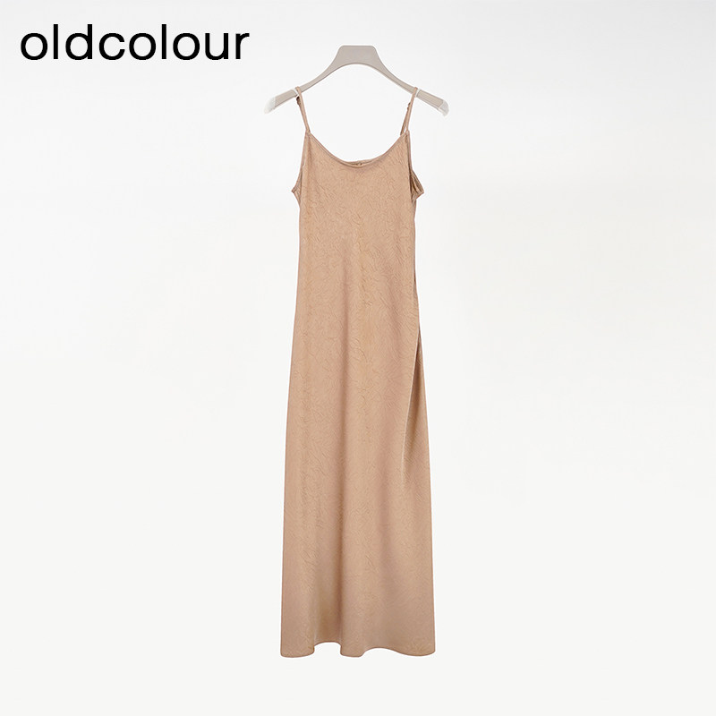oldcolour欧珂新款春秋款时尚直筒吊带连衣裙女Q141020A1