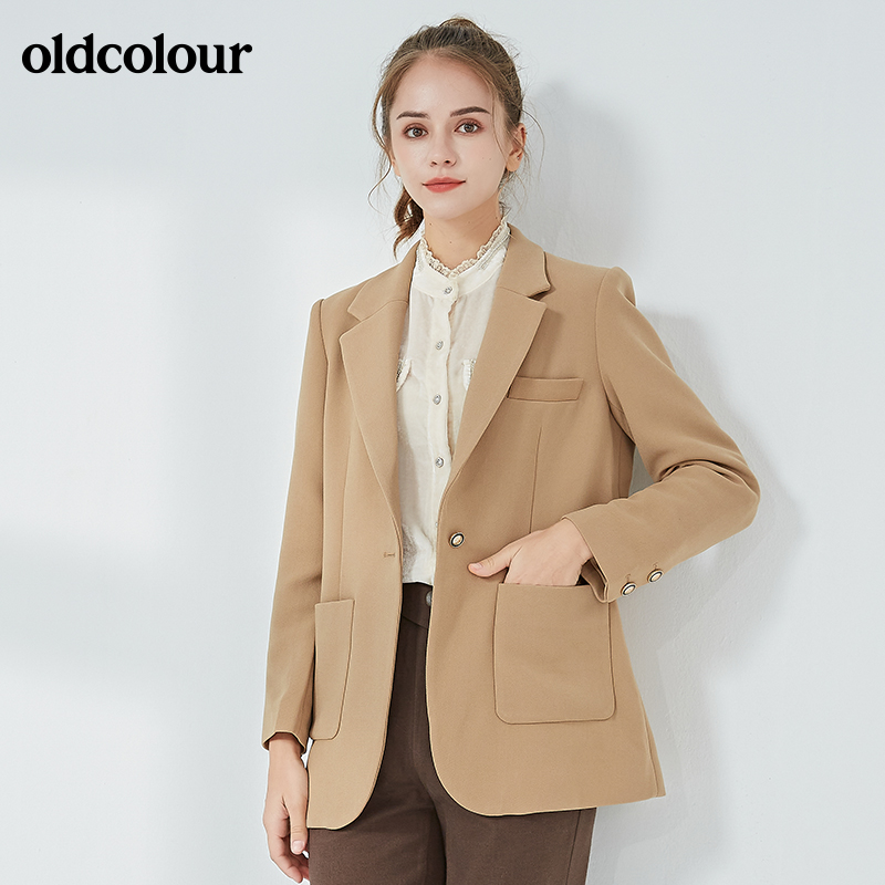 oldcolour2021秋季商场同款时尚百搭通勤西装外套N34048439-1099