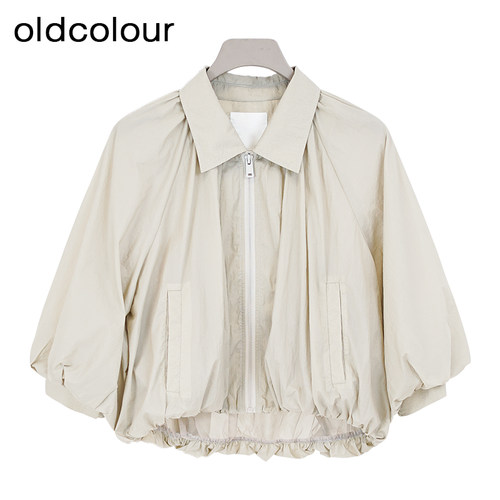 oldcolour夏季新款设计感小众气质宽松百搭花苞短外套女