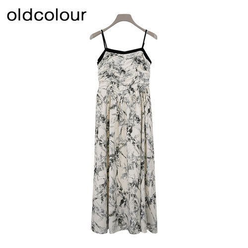 oldcolour欧珂商场同款时尚碎花吊带连衣裙BR18103463