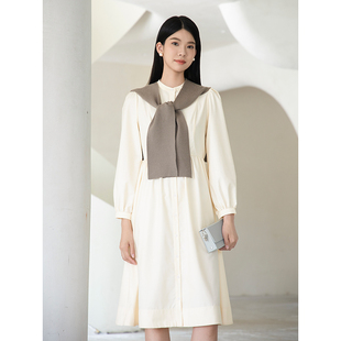 连衣裙女 气质宽松显瘦长袖 赠送披肩4391012A1 新款 NUTS2023秋季
