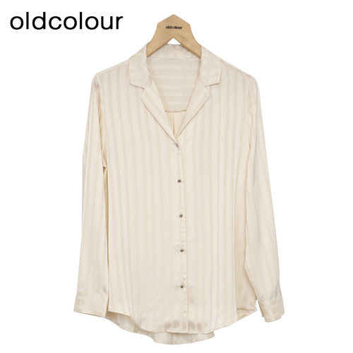 oldcolour宽松法式春季条纹衬衫