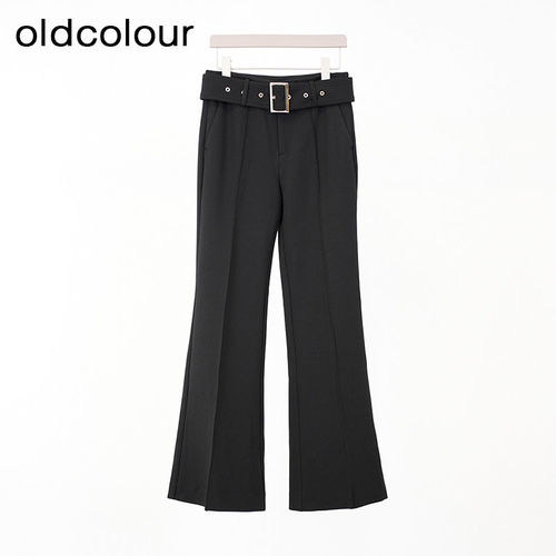 oldcolour欧珂2024春季商场同款时尚宽松微喇长裤女Q110707A1-799