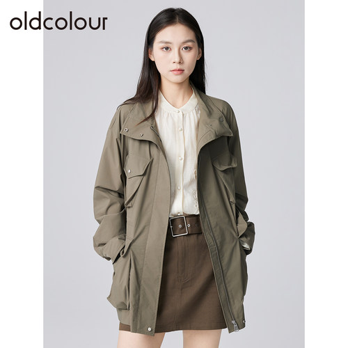 oldcolour欧珂春秋季时尚休闲宽松显瘦百搭通勤工装短风衣外套