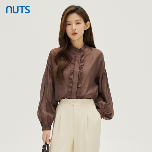 衬衫 NUTS秋季 气质通勤风花边领小众设计感长袖 时尚 331011156 新款