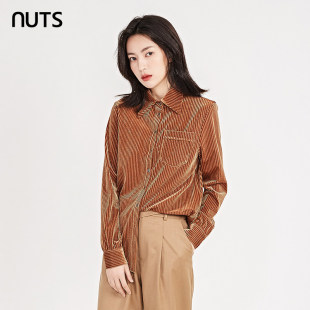 新品 女211013040B 时尚 衬衫 399 休闲气质纯色百搭长袖 NUTS春季