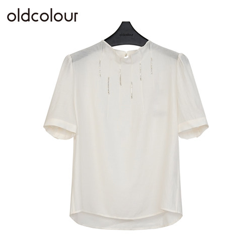 oldcolour欧珂夏季简约休闲纯色百搭长袖正肩套头衫女Q220110A1