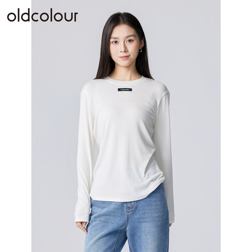 oldcolour欧珂春秋季时尚日常简约百搭慵懒风休闲通勤长袖T恤女