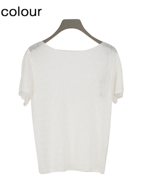 oldcolour夏季简约通勤百搭短袖针织套头上衣女DQ280501A1-499