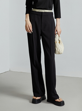 oldcolour秋季新款易打理垂感直筒西装裤女通勤显瘦P320702A1-699