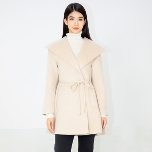NUTS冬新款 2299 复古气质收腰设计感双面毛呢大衣外套女4431510A1