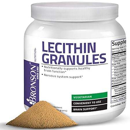 Bronson Lecithin Granules (Powder) 7500 MG， 1 Lbs (454 Gr