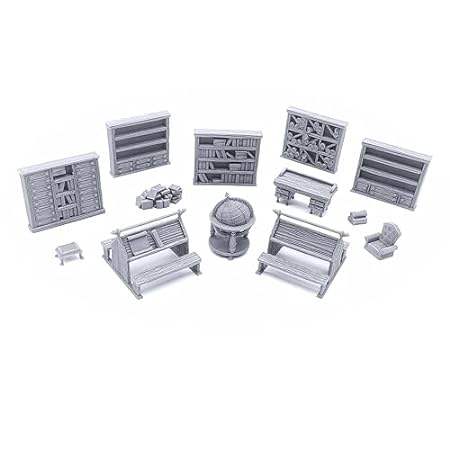 Library Furniture - DND Terrain Compatible with Dungeons
