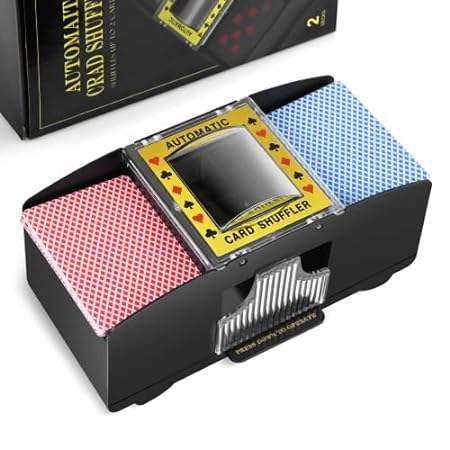 Nileole 2/4/6 Deck Automatic Card Shuffler， Battery-Opera