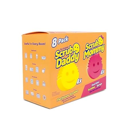 Scrub Daddy Sponges 4ct + Scrub Mommy 4ct - Scratch-Free