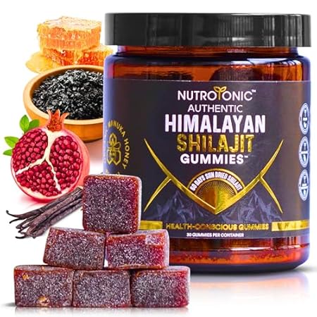 Organic SHILAJIT Gummies by NutroTonic | Organic Pomegren