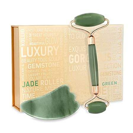 Jade Roller For Face， Neck， Puffy Eyes – Facial Massager