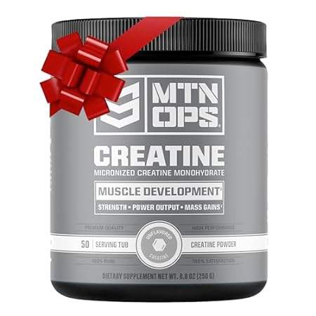 MTN OPS Creatine Monohydrate Powder， Unflavored 50 Servin