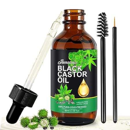ALIVER Jamaican Black Castor Oil， Organic Body Massage Ca