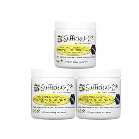 Sufficient-C High Dose Vitamin C Lemon Peach Immune-Ade d