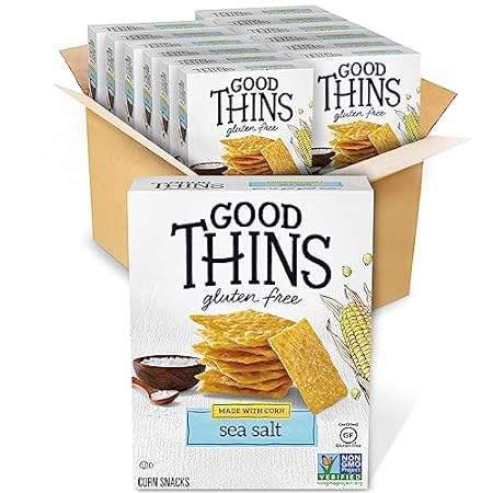 Good Thins Sea Salt Corn Snacks Gluten Free Crackers， 12