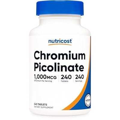 Nutricost Chromium 1000mcg， 240 Tablets - Gluten Free， No