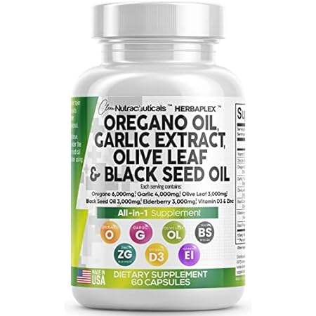 Oregano Oil 6000mg Garlic Extract 4000mg Olive Leaf 3000m