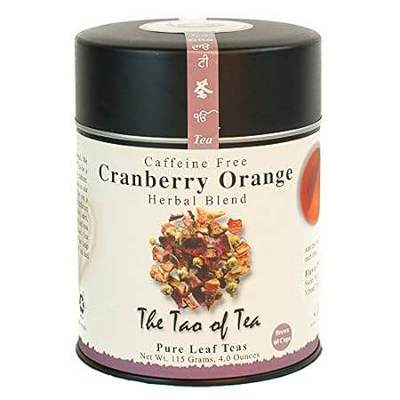 The Tao of Tea， Cranberry Orange Herbal Tea， 4 Ounce Tin