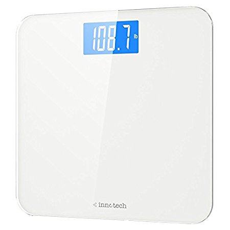 innotech digital bathroom scale with easy-to-read backlit l